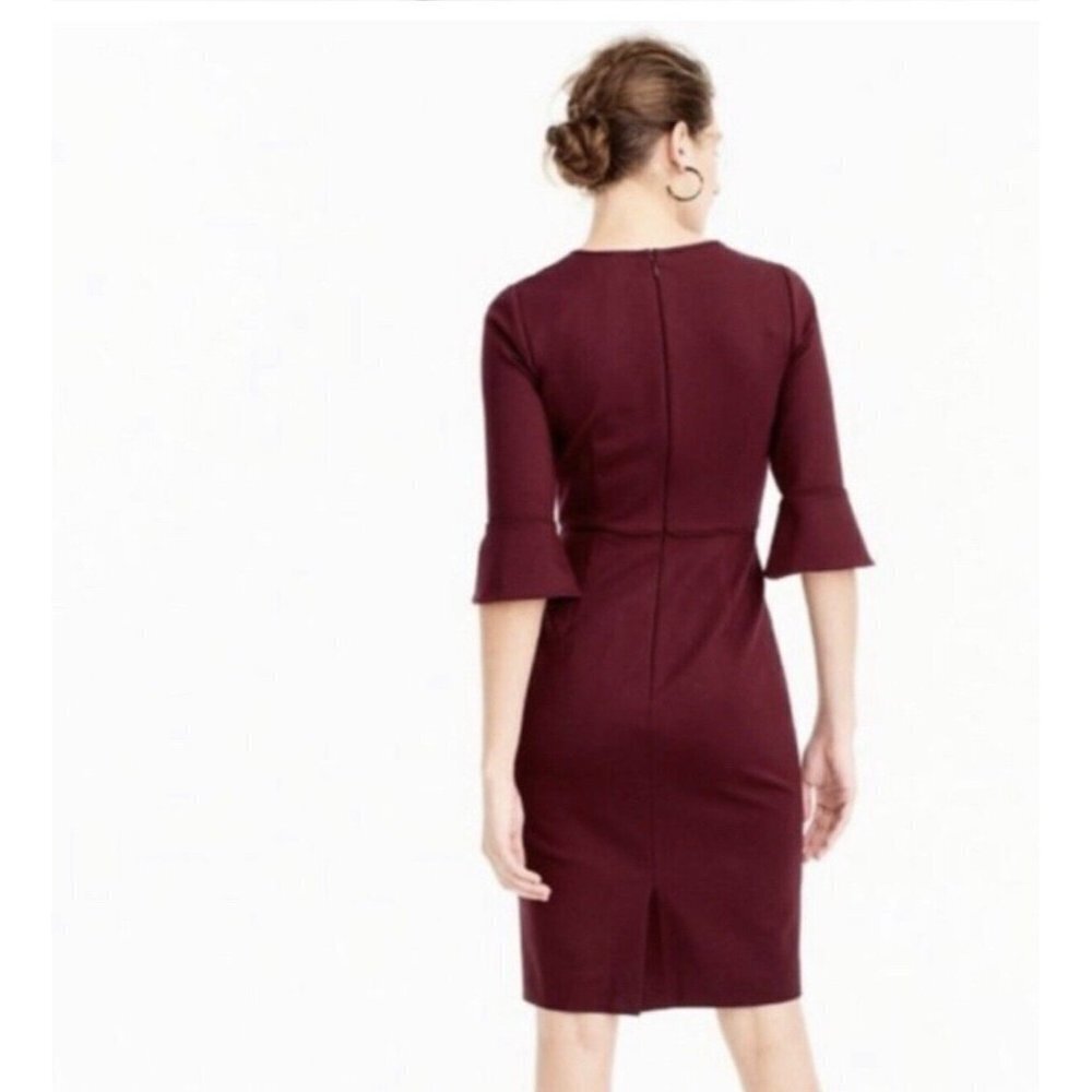 J.Crew Solid Wine Red Lined Ponte Stretch Bell Sl… - image 3